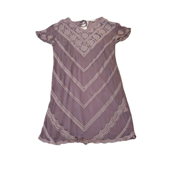 Sundance Violette V-neck 2 Piece Dress Size Medium Embroidered Lined Lace Boho - Picture 3 of 9